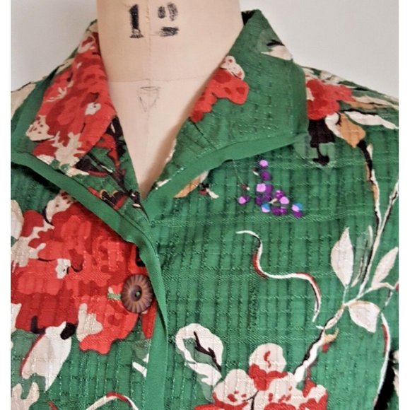 Vintage Koret Cottagecore and grannycore floral cotton blazer jacket - Picture 4 of 12